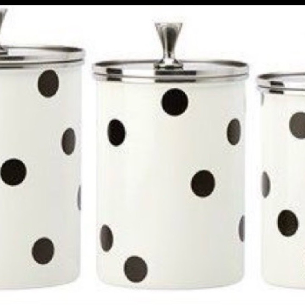 Kate Spade Cream and Black Polka Dot Canisters (3)-NWT-All in Good Taste
